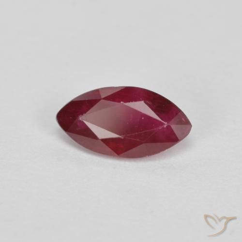Rubis Rouge foncé naturelle Marquise, 0.94 ct, VS-SI