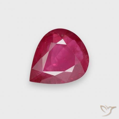 0.84ct Naturel Rouge léger Rubis, En forme de poire, VS-SI