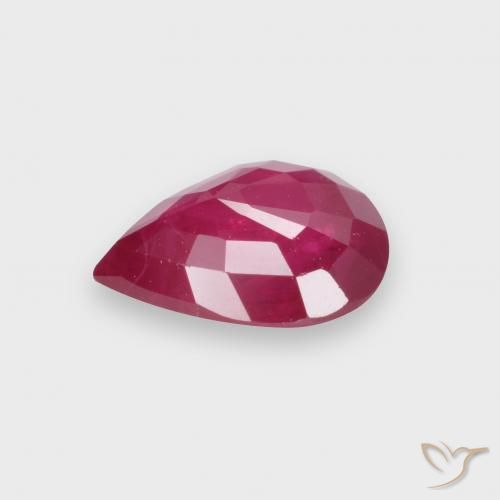Rubis Rouge léger naturelle En forme de poire, 0.84 ct, VS-SI