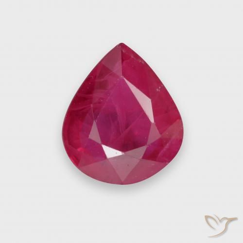 Rubis Rouge moyen naturelle En forme de poire, 1.73 ct, VS-SI