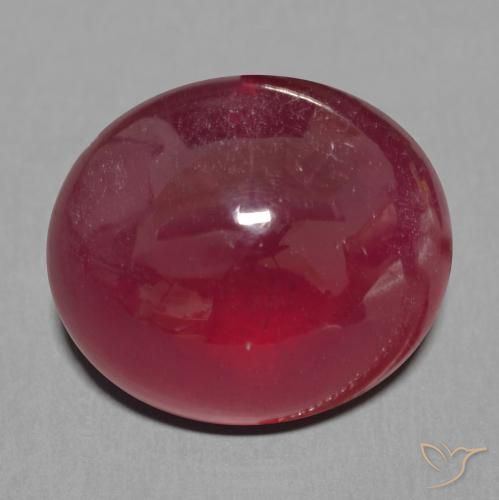 Rubis Rouge foncé naturelle ovale, 12.88 ct, Translucide