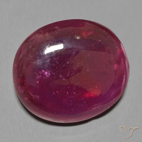 Rubis Rouge foncé naturelle ovale, 21.81 ct, Translucide