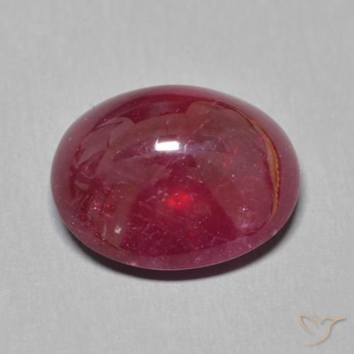 Rubis Rouge foncé naturelle ovale, 10.44 ct, Translucide
