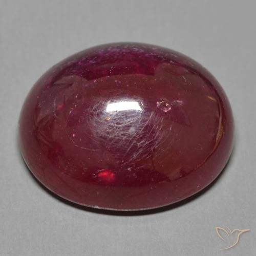 Rubis Rouge foncé naturelle ovale, 25.31 ct, Translucide
