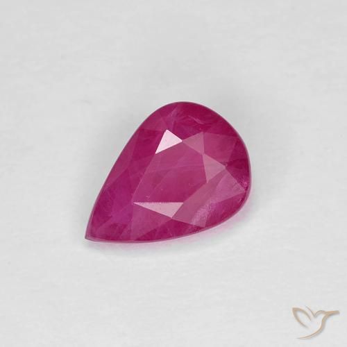 0.86ct Naturel Rouge moyen Rubis, En forme de poire, VS