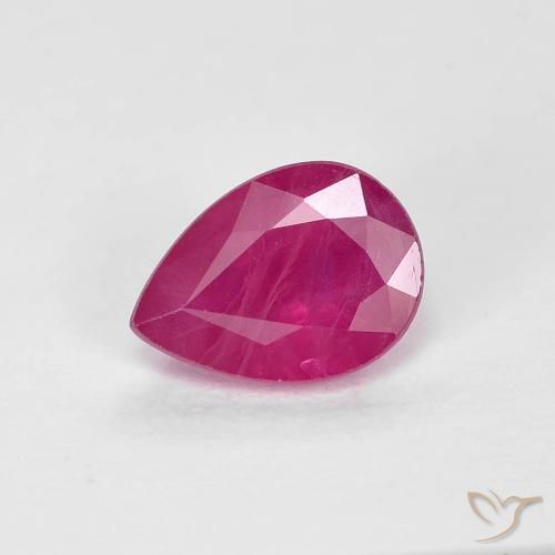 0.94ct Naturel Rouge Rosâtre Rubis, En forme de poire, VS