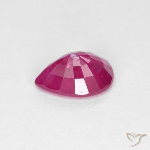 Rubis Rouge Rosâtre naturelle En forme de poire, 0.94 ct, VS