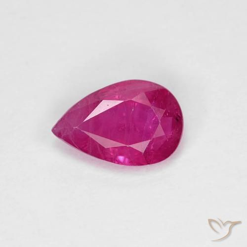 0.71ct Naturel Rouge léger Rubis, En forme de poire, VS