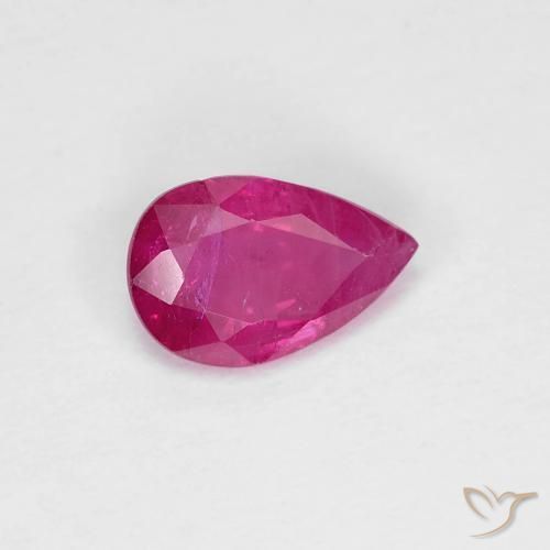 Rubis Rouge léger naturelle En forme de poire, 0.71 ct, VS