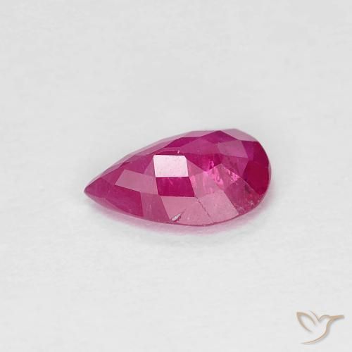 Rubis Rouge léger naturelle En forme de poire, 0.71 ct, VS