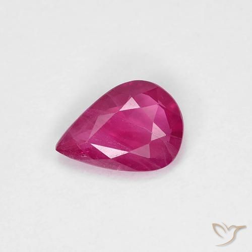 0.73ct Naturel Rose rougeâtre Rubis, En forme de poire, VS