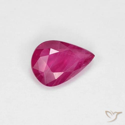 Rubis Rose rougeâtre naturelle En forme de poire, 0.73 ct, VS