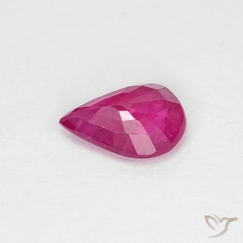 Rubis Rose rougeâtre naturelle En forme de poire, 0.73 ct, VS