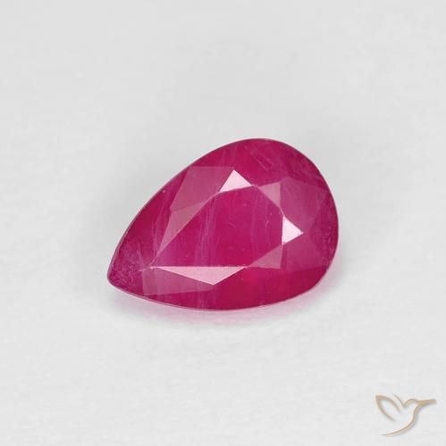 0.86ct Naturel Rose rougeâtre Rubis, En forme de poire, VS