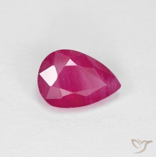 Rubis Rose rougeâtre naturelle En forme de poire, 0.86 ct, VS