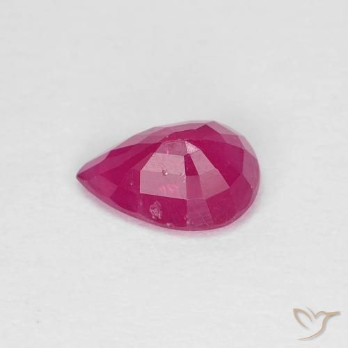 Rubis Rose rougeâtre naturelle En forme de poire, 0.86 ct, VS