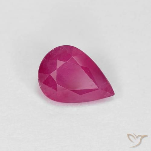 0.96ct Naturel Rose rougeâtre Rubis, En forme de poire, VS