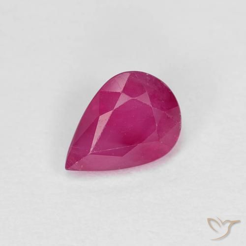 Rubis Rose rougeâtre naturelle En forme de poire, 0.96 ct, VS