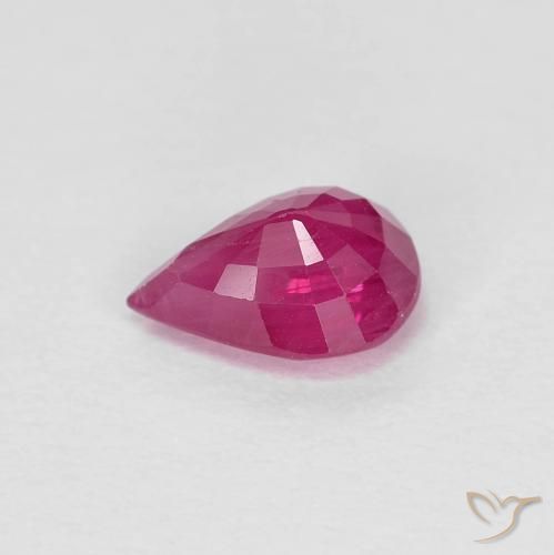 Rubis Rose rougeâtre naturelle En forme de poire, 0.96 ct, VS