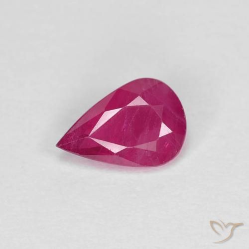 0.70ct Naturel Rose rougeâtre Rubis, En forme de poire, VS