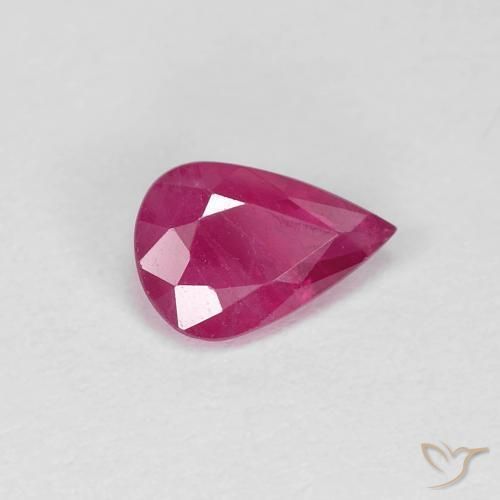 Rubis Rose rougeâtre naturelle En forme de poire, 0.70 ct, VS