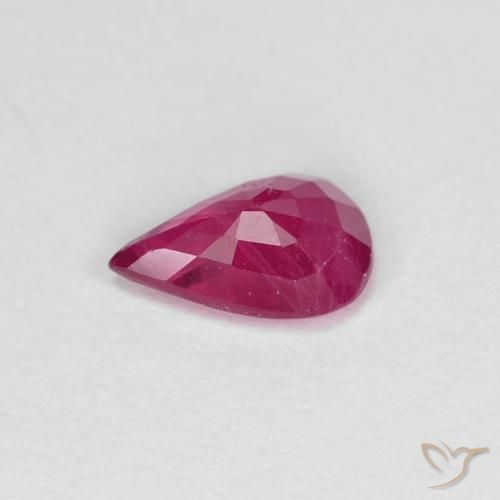 Rubis Rose rougeâtre naturelle En forme de poire, 0.70 ct, VS