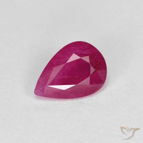 0.95ct Naturel Rouge moyen Rubis, En forme de poire, VS