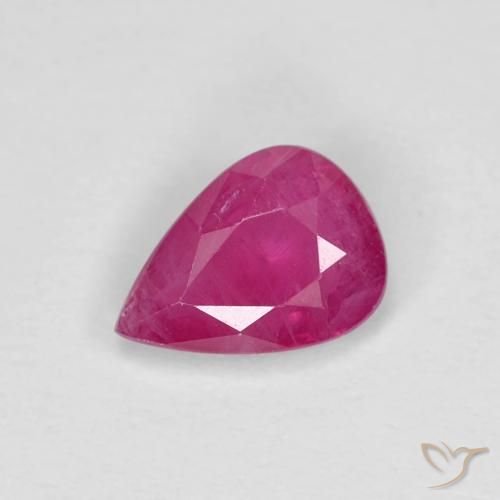 0.78ct Naturel Rouge Rosâtre Rubis, En forme de poire, VS