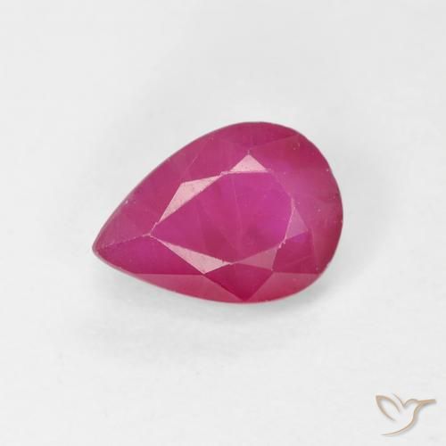 0.99ct Naturel Rose rougeâtre Rubis, En forme de poire, VS-SI