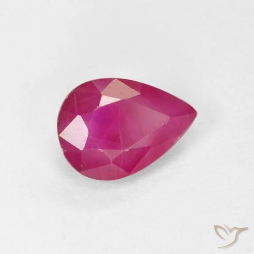 Rubis Rose rougeâtre naturelle En forme de poire, 0.99 ct, VS-SI