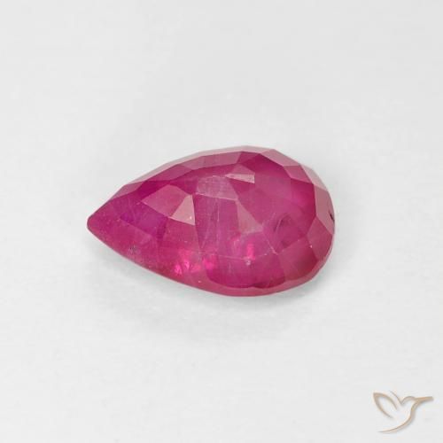 Rubis Rose rougeâtre naturelle En forme de poire, 0.99 ct, VS-SI