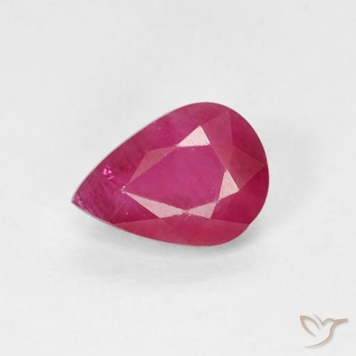0.96ct Naturel Rouge Rosâtre Rubis, En forme de poire, VS-SI