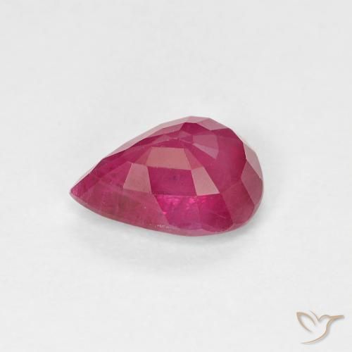 Rubis Rouge Rosâtre naturelle En forme de poire, 0.96 ct, VS-SI