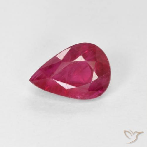 0.92ct Naturel Rouge Rosâtre Rubis, En forme de poire, VS-SI