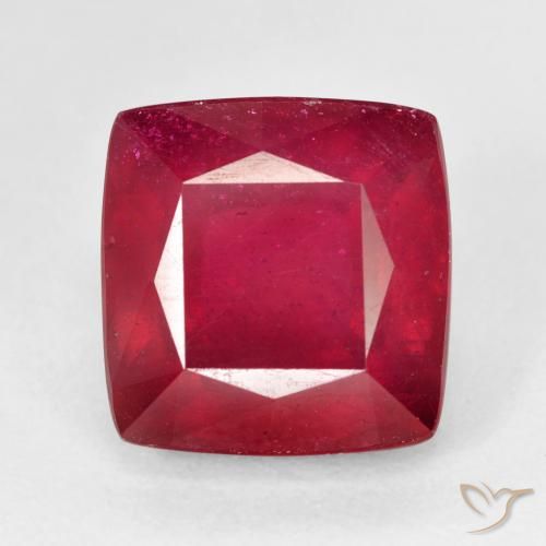 7.67ct Naturel Rouge foncé Rubis, Coussin, VS