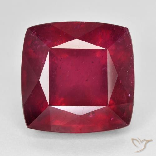 24.06ct Naturel Rouge foncé Rubis, Coussin, VS