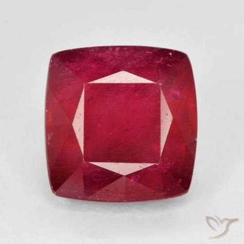 7.12ct Naturel Rouge foncé Rubis, Coussin, VS