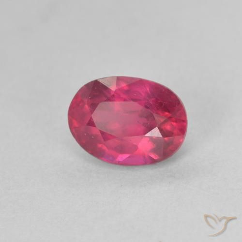 Rubis Rouge léger naturelle ovale, 1.39 ct, VS