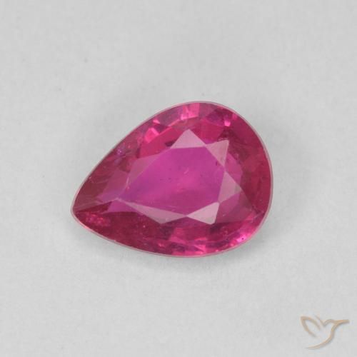 0.81ct Naturel Rouge léger Rubis, En forme de poire, SI