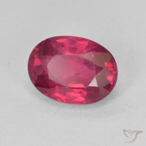 Rubis Rose rougeâtre profond naturelle ovale, 1.87 ct, VS