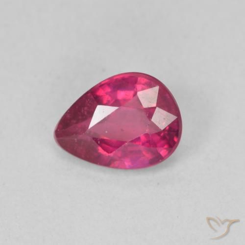 0.95ct Naturel Rouge léger Rubis, En forme de poire, VS