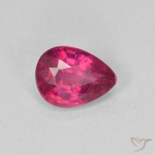 Rubis Rouge léger naturelle En forme de poire, 0.95 ct, VS
