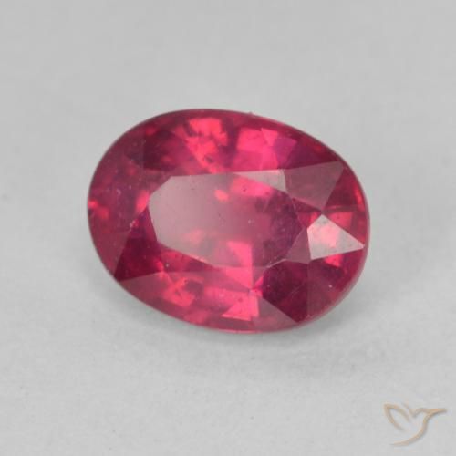 Rubis Rouge Rosâtre naturelle ovale, 1.98 ct, VS
