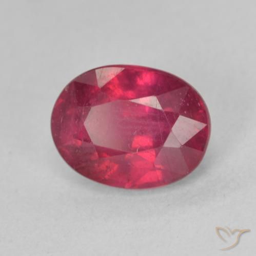 Rubis Rose rougeâtre profond naturelle ovale, 2.03 ct, VS