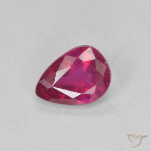 0.93ct Naturel Rouge léger Rubis, En forme de poire, VS-SI