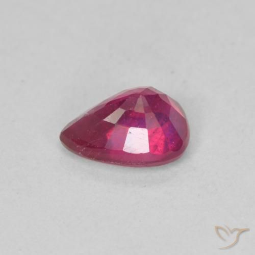 Rubis Rouge léger naturelle En forme de poire, 0.93 ct, VS-SI