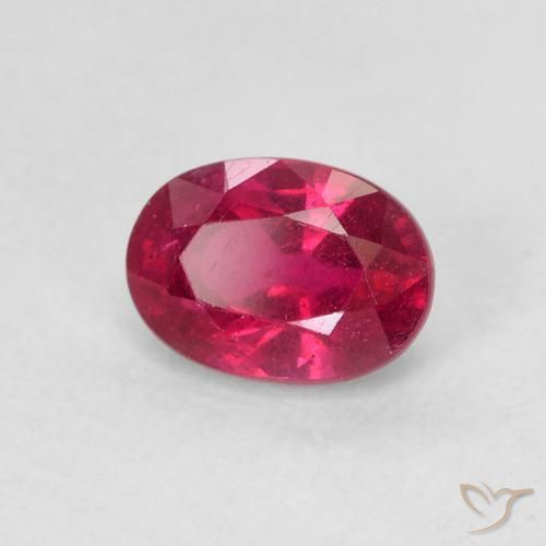 1.34ct Naturel Rose rougeâtre profond Rubis, ovale, VS