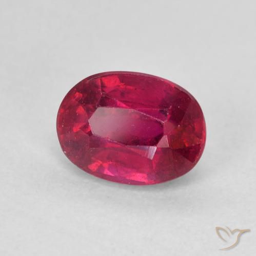 Rubis Rose rougeâtre profond naturelle ovale, 1.96 ct, VS