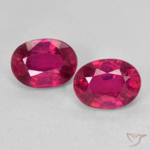 2.47ctw Naturel Rose rougeâtre profond Rubis, ovale, VS