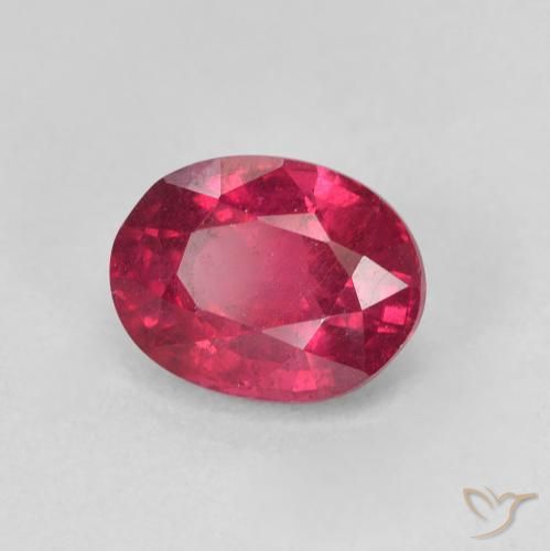 Rubis Rose rougeâtre profond naturelle ovale, 1.87 ct, VS